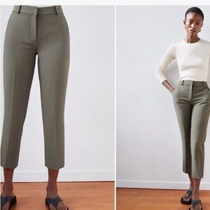 Aritzia Babaton classic trouser in olive green